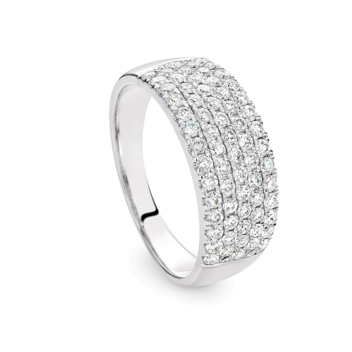9ct White Gold Pave Set Diamond Ring 1.00ct TDW