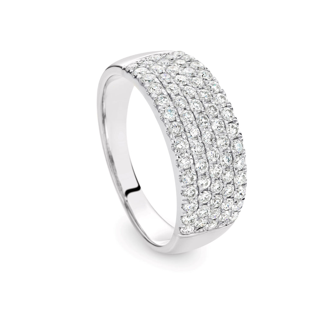 9ct White Gold Pave Set Diamond Ring 1.00ct TDW