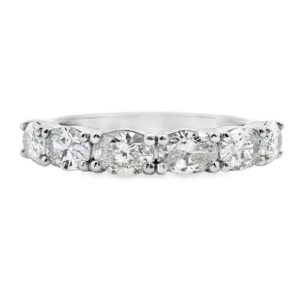18ct White Gold Claw Set Oval Diamond Ring 1.28ct TDW