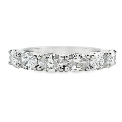 18ct White Gold Claw Set Oval Diamond Ring 1.28ct TDW