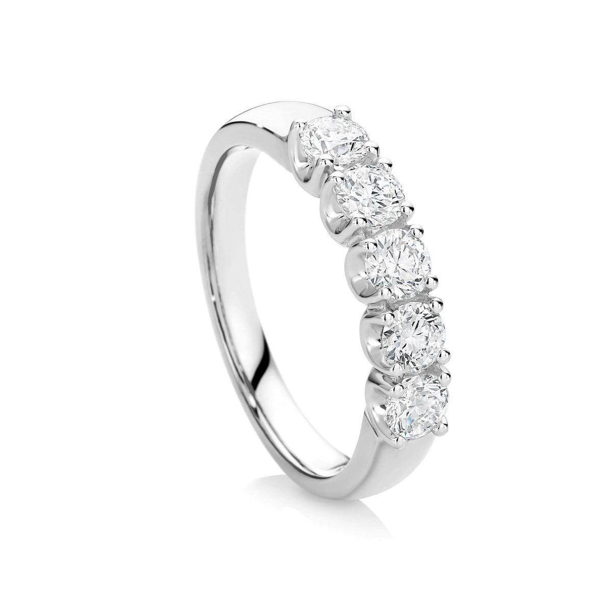 18ct White Gold Five Stone Diamond Ring