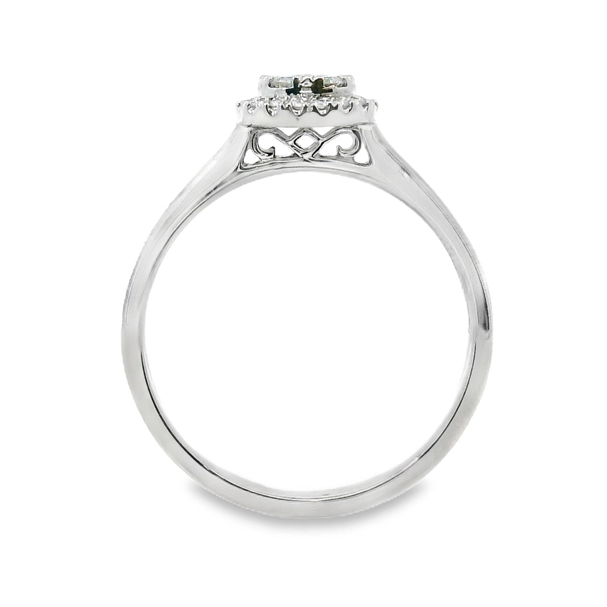9ct White Gold Pear Shape Natural Diamond Cluster Ring 0.25ct TDW
