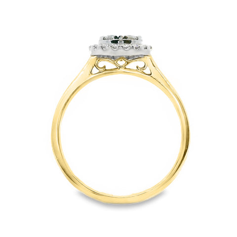 9ct Yellow Gold Pear Shape Cluster Natural Diamond Ring 0.50ct TDW
