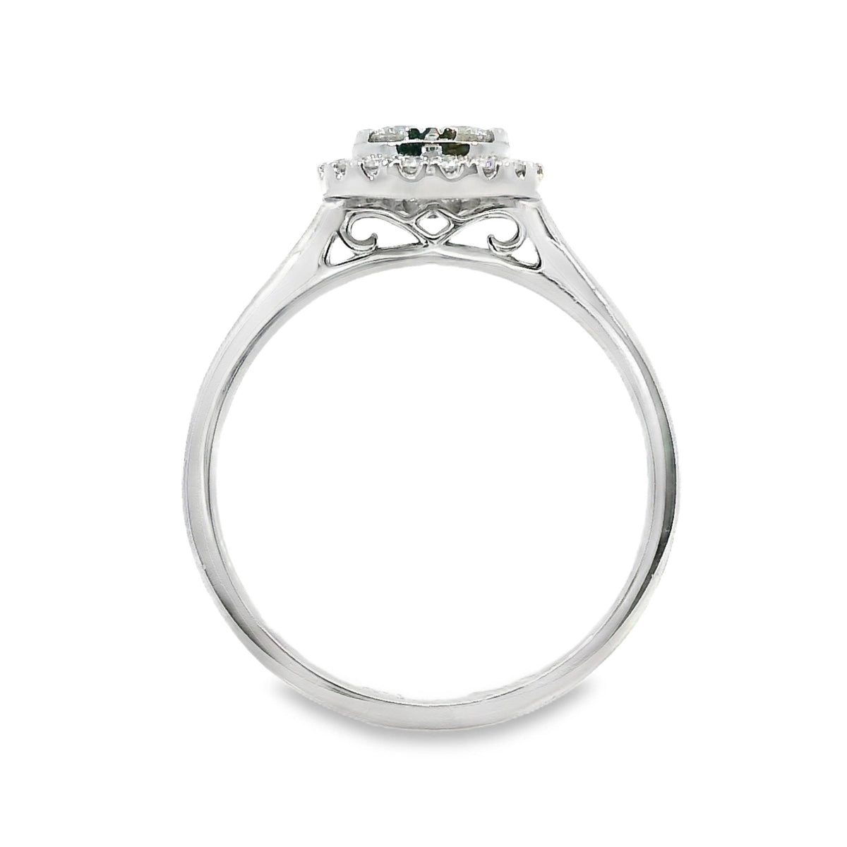 9ct White Gold Pear Shape Natural Diamond Cluster Ring 0.50ct TDW