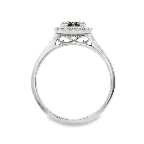 9ct White Gold Pear Shape Natural Diamond Cluster Ring 0.50ct TDW
