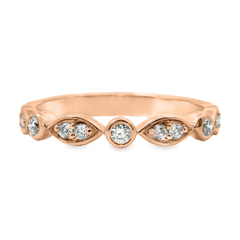 9ct Rose Gold Natural Diamond Dress Ring