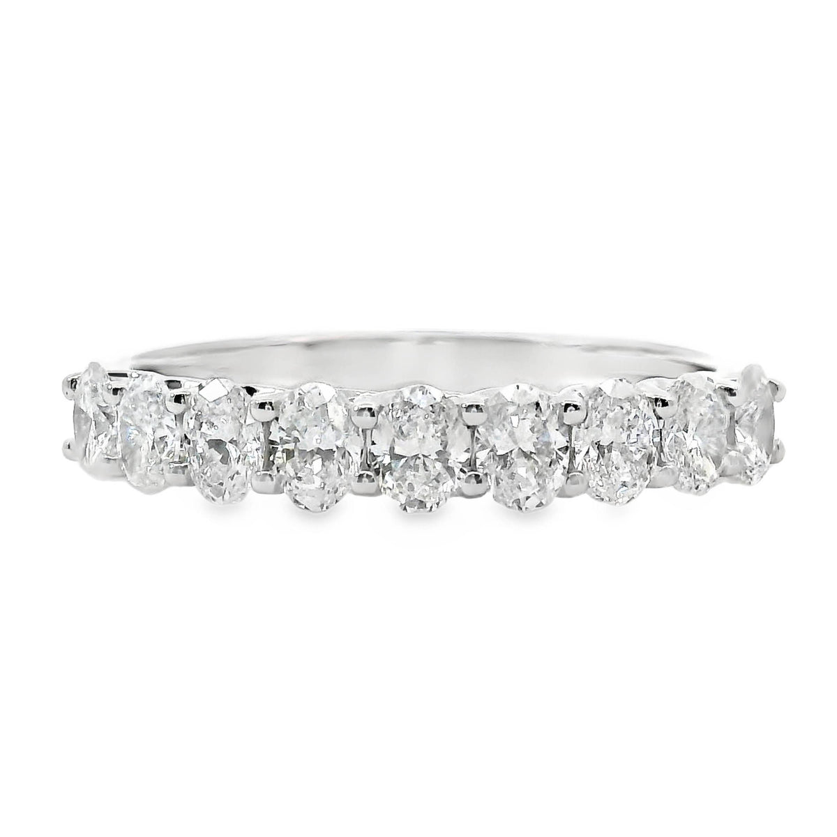 18ct White Gold Natural Oval Diamond Dress Ring