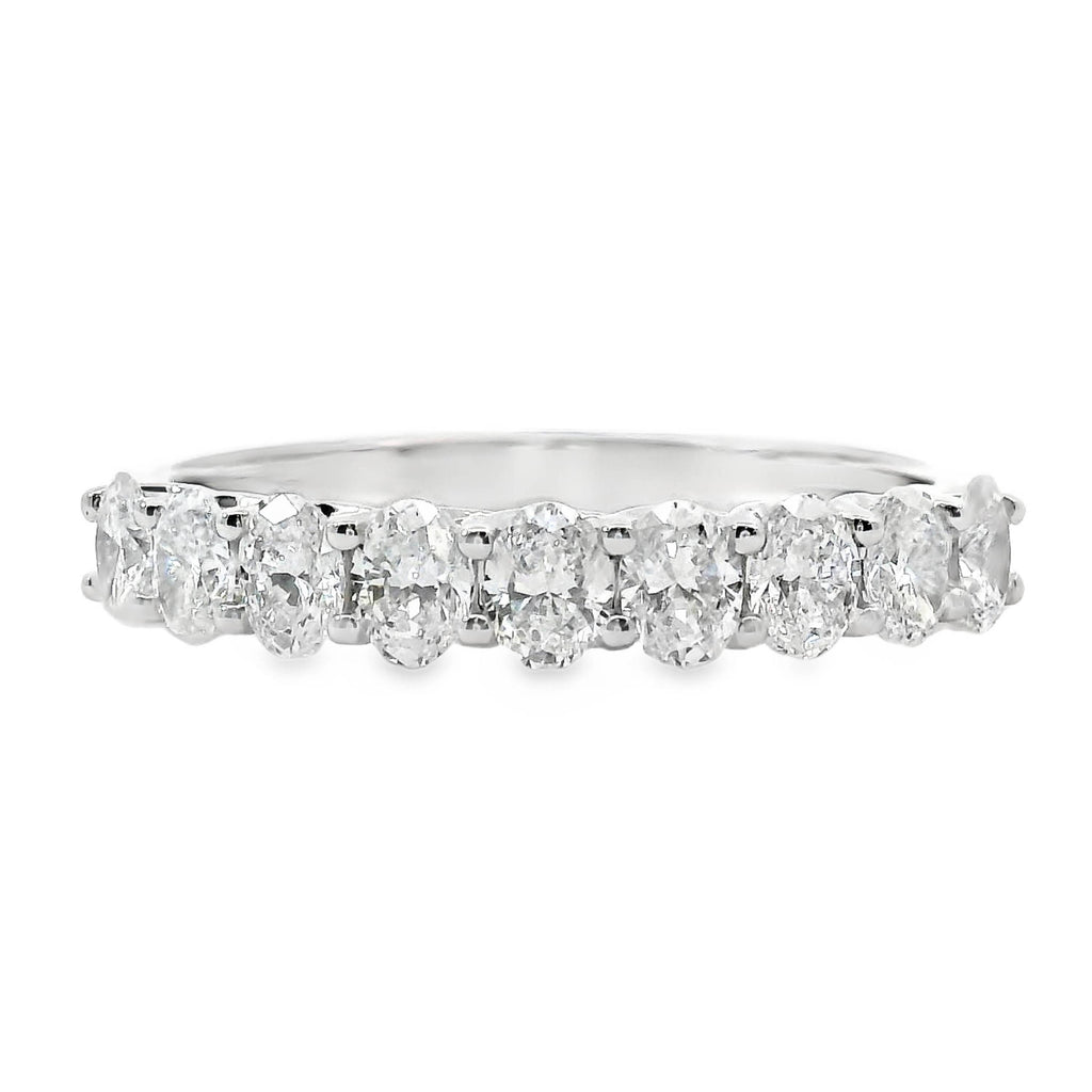 18ct White Gold Natural Oval Diamond Dress Ring