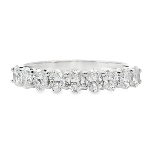 18ct White Gold Natural Oval Diamond Dress Ring