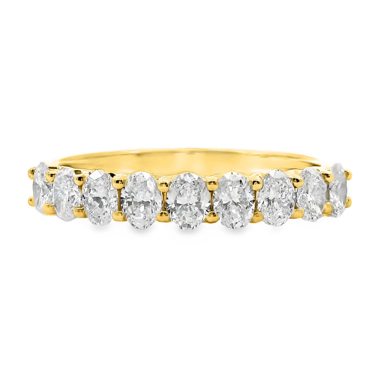 18ct Yellow Gold Natural Oval Diamond Dress Ring 0.86ct TDW
