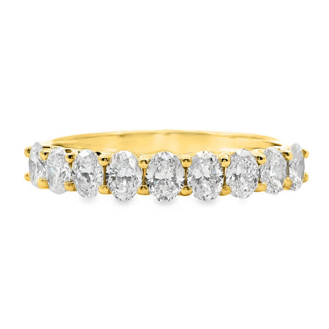 18ct Yellow Gold Natural Oval Diamond Dress Ring 0.86ct TDW