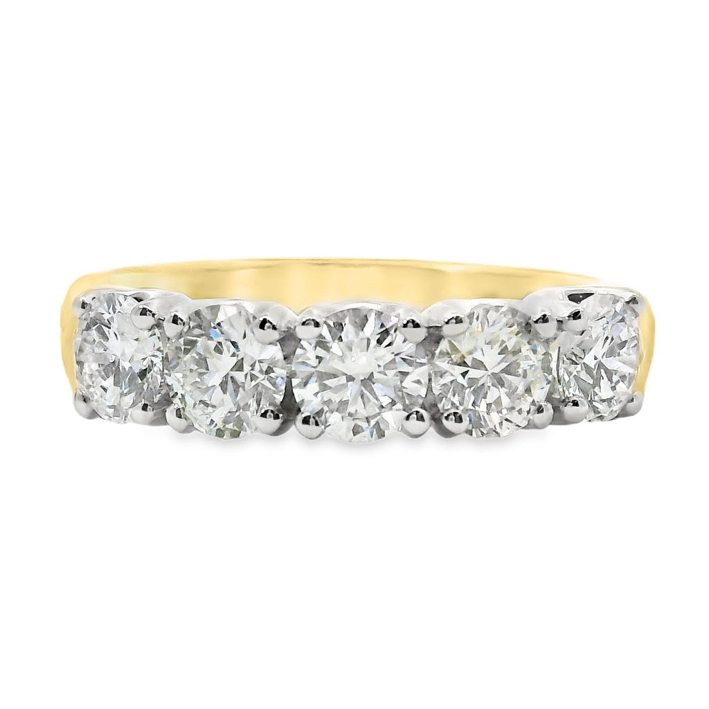 Carolyne 18ct Yellow Gold Lab Grown Diamond 5 Stone Ring 1.50ct TDW