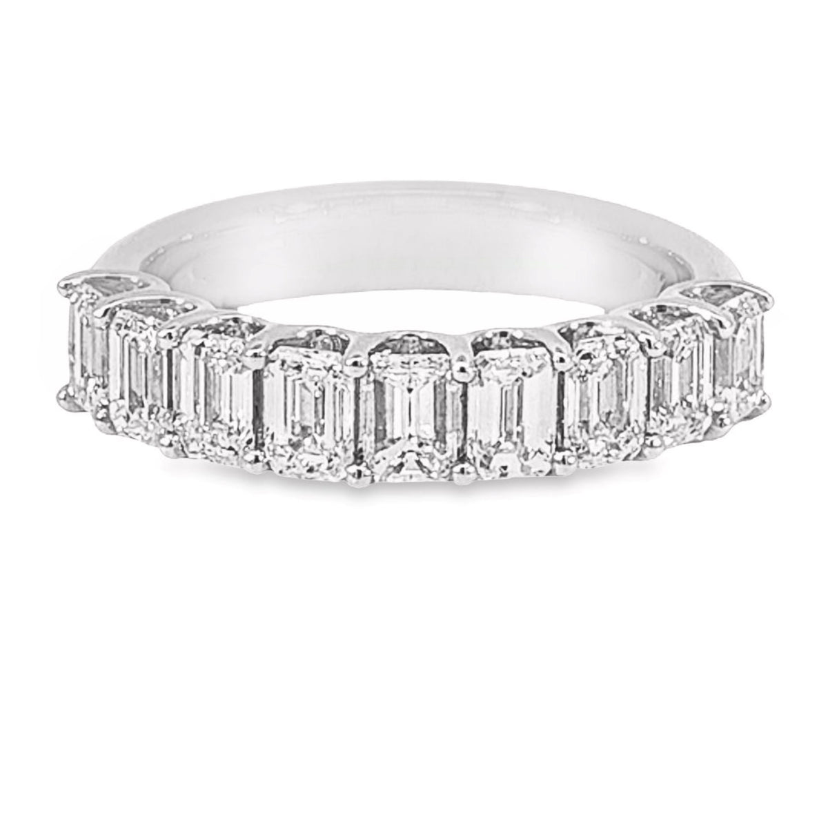 18ct White Gold Row Of Emerald Cuts Diamond Ring TDW = 2.13ct