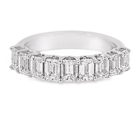 18ct White Gold Row Of Emerald Cuts Diamond Ring TDW = 2.13ct