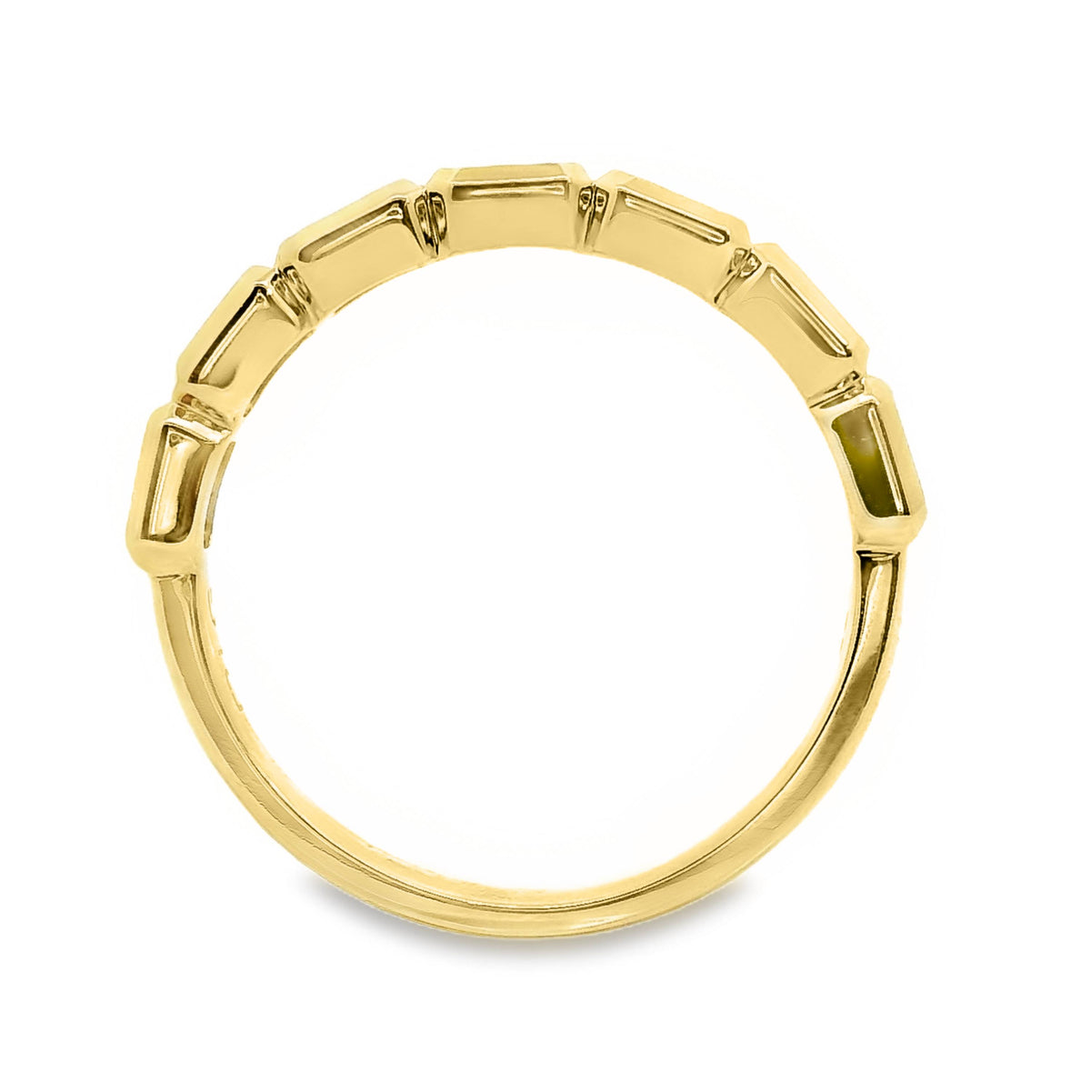 9ct Yellow Gold Lab Grown Diamond Emerald Cut Bezel Set Ring