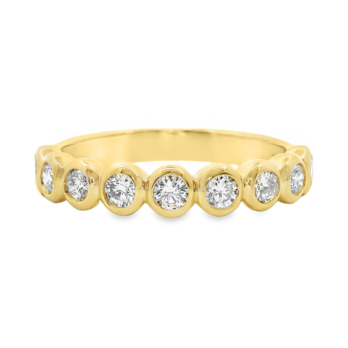 9ct Yellow Gold Lab Grown Diamond Bezel Set Ring