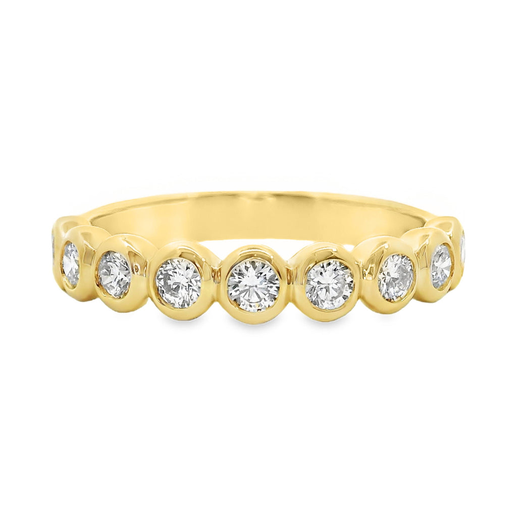 9ct Yellow Gold Lab Grown Diamond Bezel Set Ring