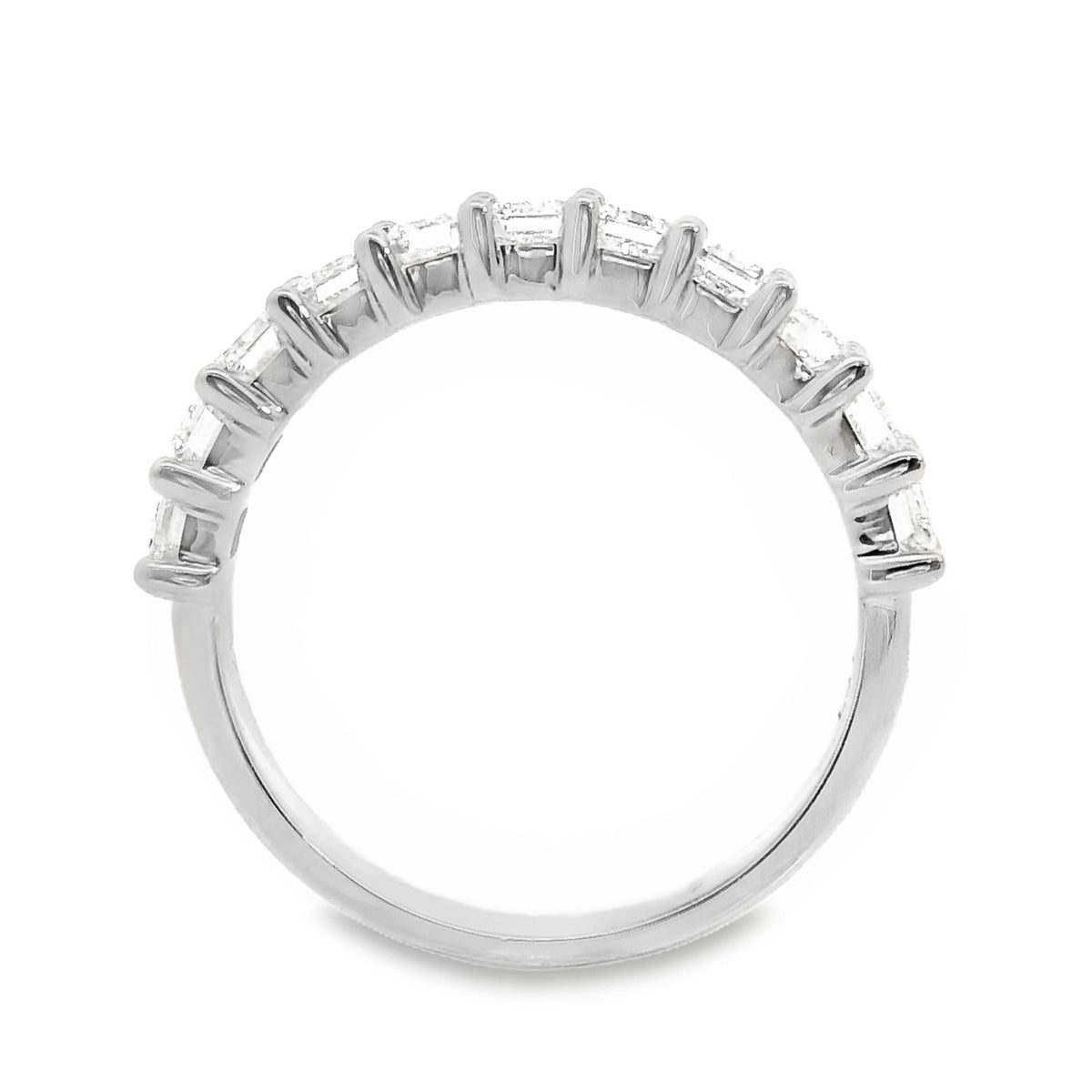 9ct White Gold Lab Grown Diamond Emerald Cut Claw Set Ring