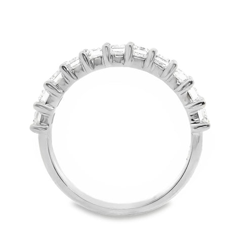 9ct White Gold Lab Grown Diamond Emerald Cut Claw Set Ring
