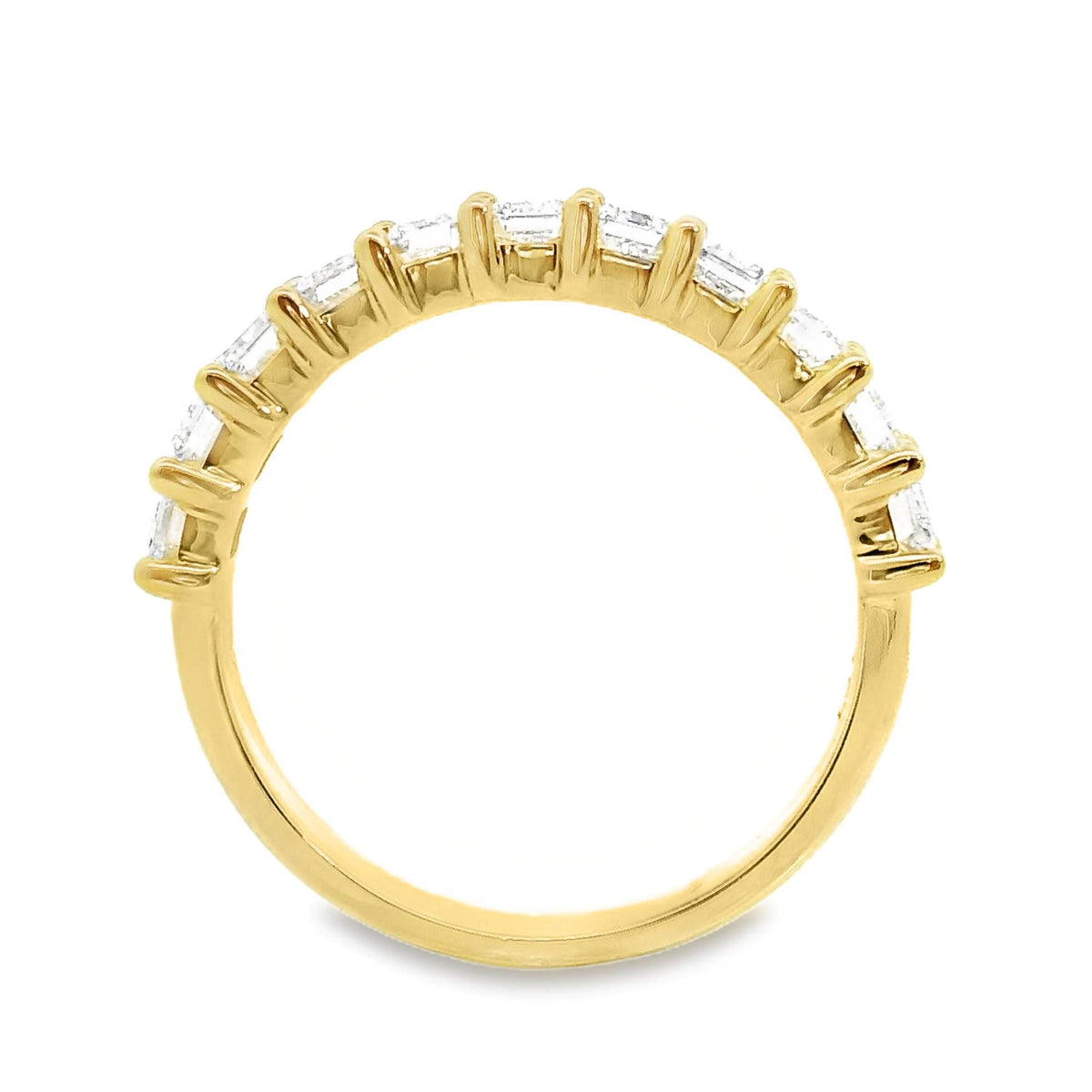 9ct Yellow Gold Lab Grown Diamond Emerald Cut Claw Set Ring