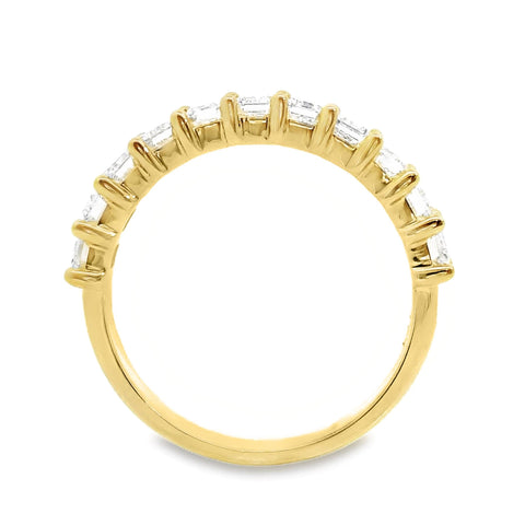 9ct Yellow Gold Lab Grown Diamond Emerald Cut Claw Set Ring