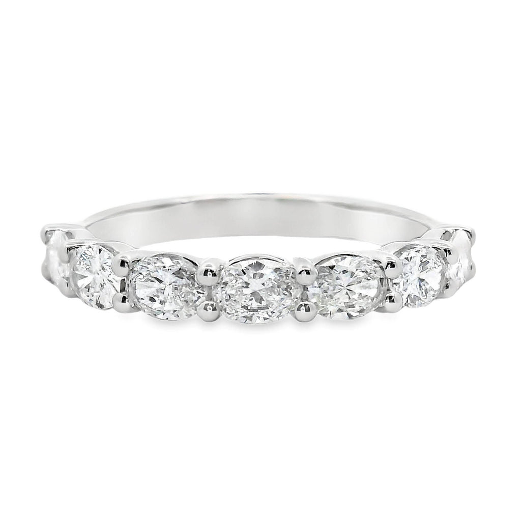 9ct White Gold Lab Grown Diamond Oval Cut Claw Set Ring