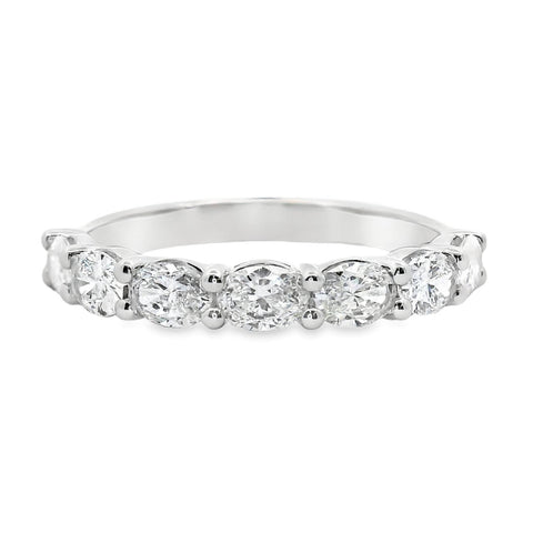 9ct White Gold Lab Grown Diamond Oval Cut Claw Set Ring