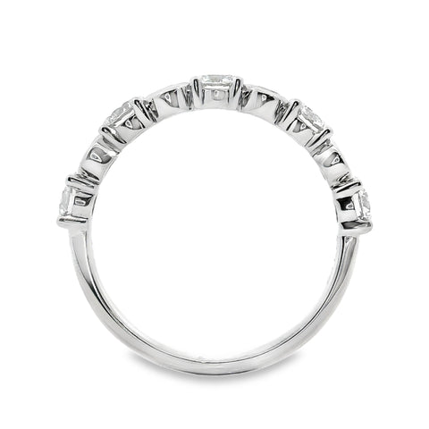 9ct White Gold Alternating Bezel And Claw Set Lab Grown Diamond Ring