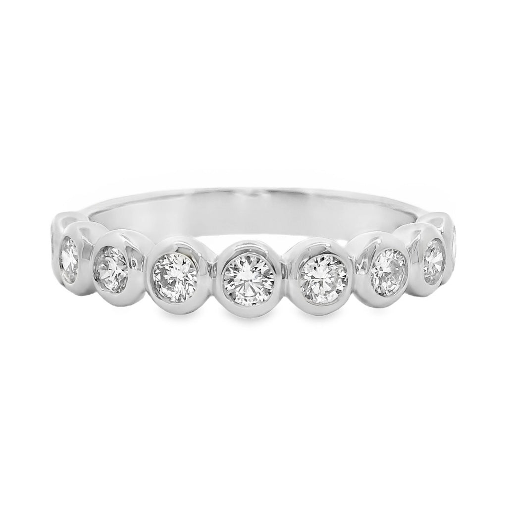 9ct White Gold Lab Grown Diamond Bezel Set Ring
