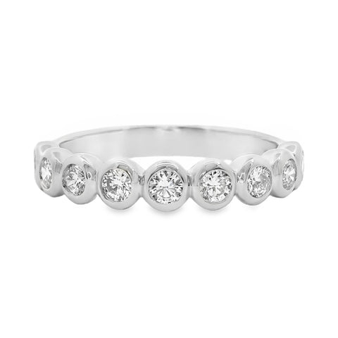 9ct White Gold Lab Grown Diamond Bezel Set Ring