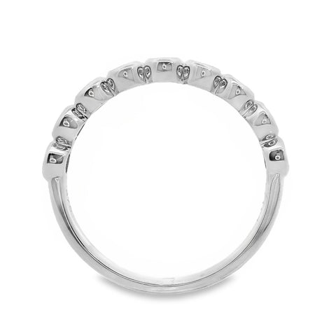 9ct White Gold Lab Grown Diamond Bezel Set Ring