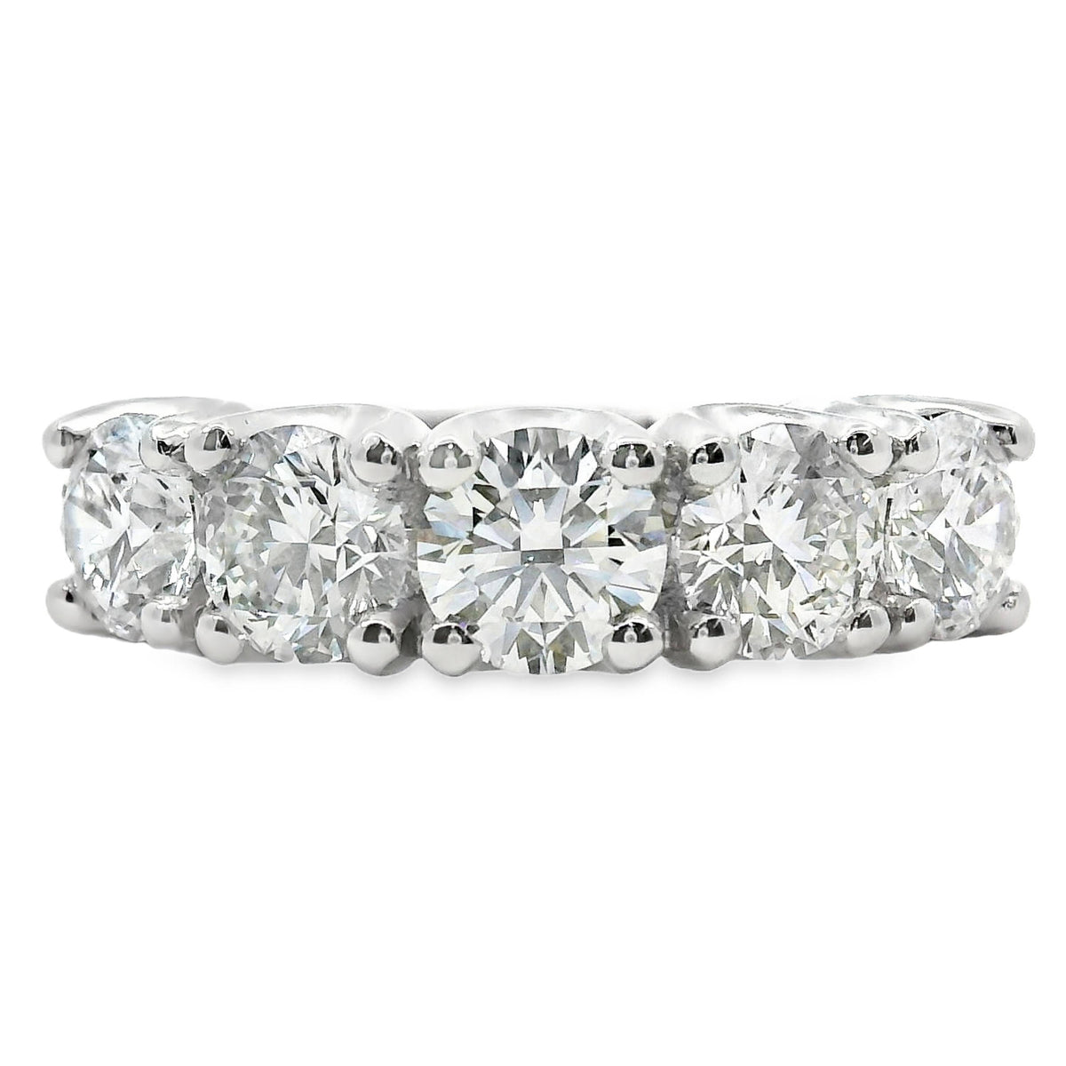 18ct White Gold Lab Grown Diamond 5 Stone Ring 2.56ct TDW
