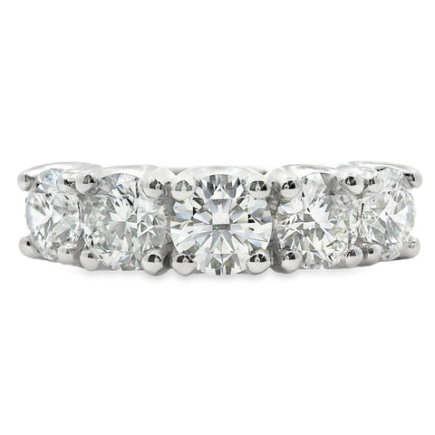 18ct White Gold Lab Grown Diamond 5 Stone Ring 2.56ct TDW