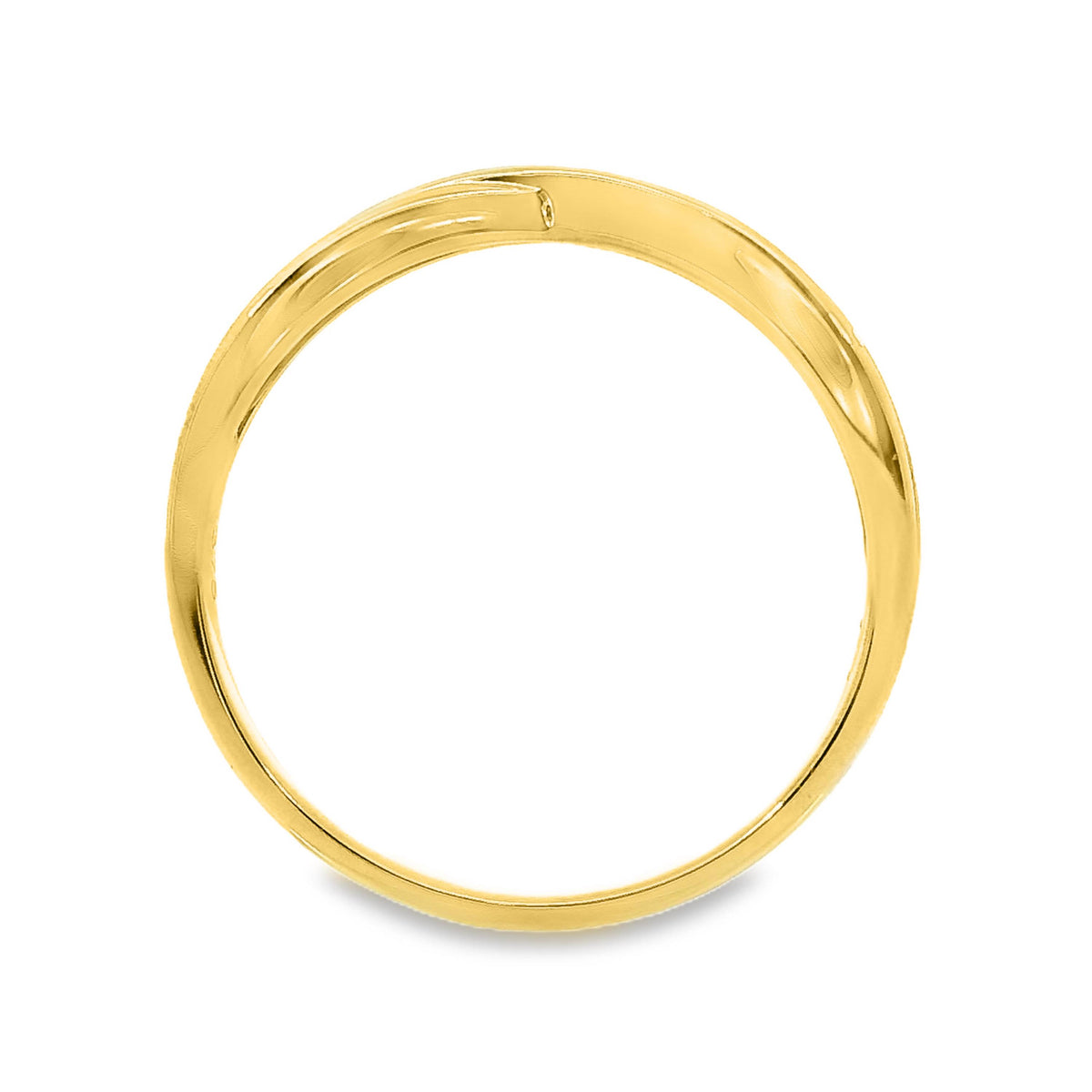 9ct Yellow Gold Channel Set Diamond Crossover Ring