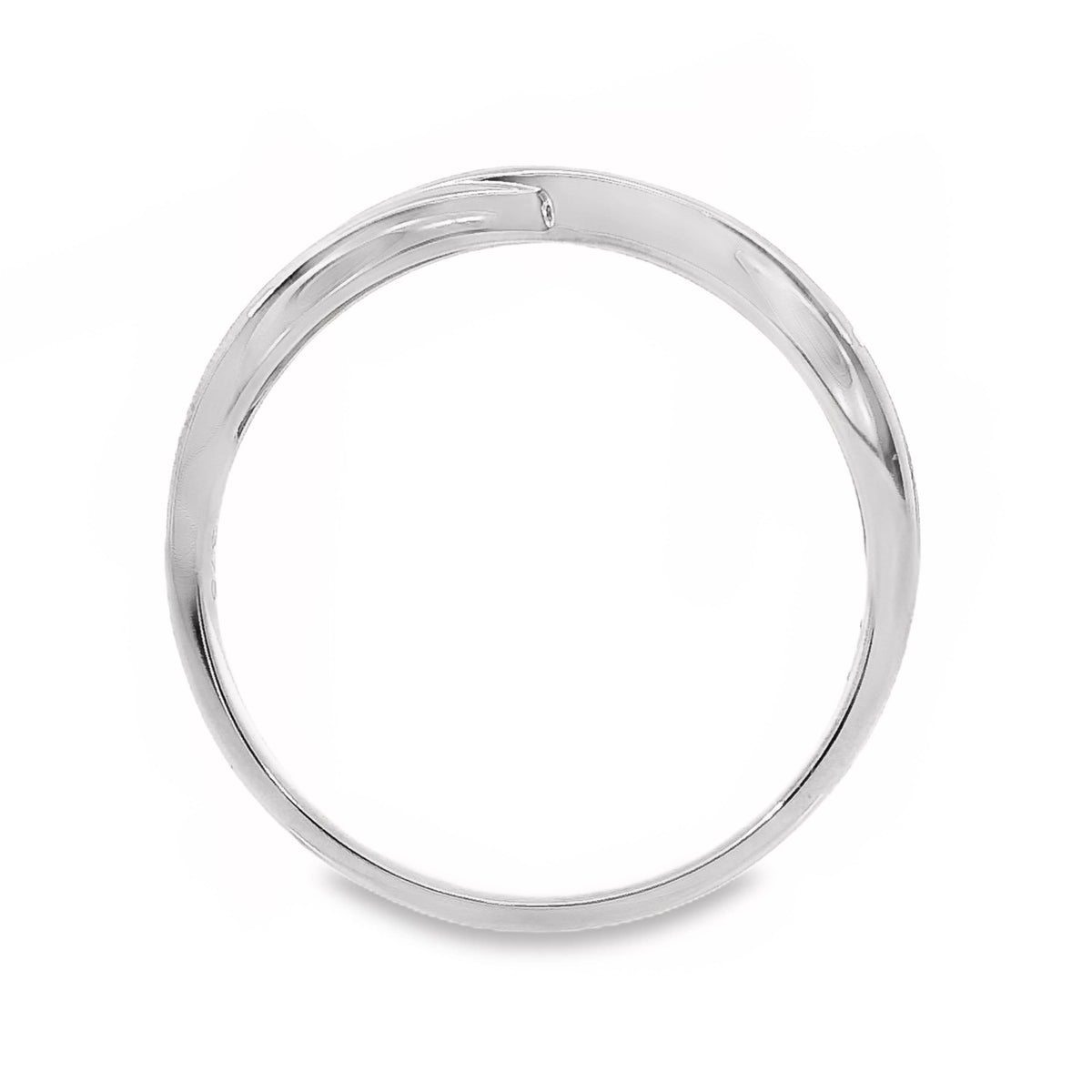 9ct White Gold Channel Set Diamond Crossover Ring