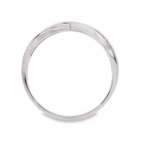 9ct White Gold Channel Set Diamond Crossover Ring