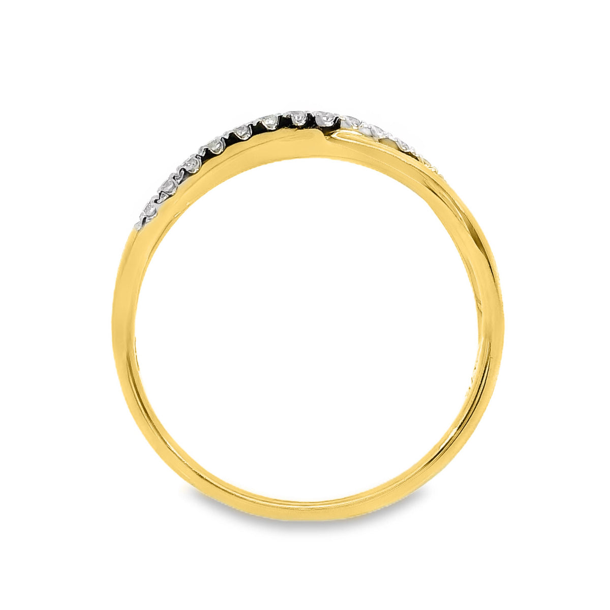 9ct Yellow Gold Diamond Crossover Ring