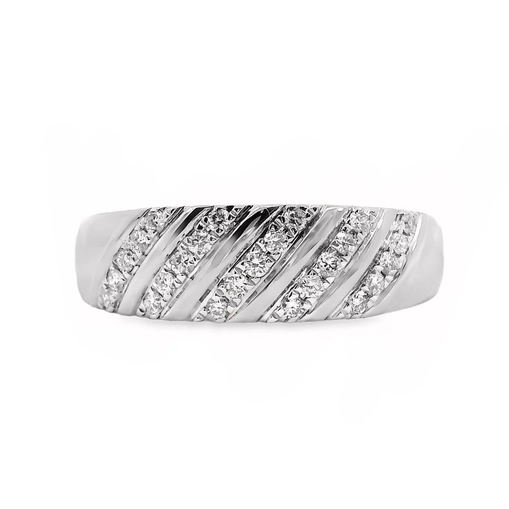9ct White Gold Diamond Dress Ring