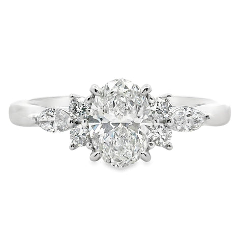 9ct White Gold Lab Grown Diamond Louise Ring