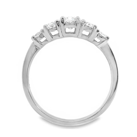 9ct White Gold Graduated Oval Lab Grown Diamond Ring