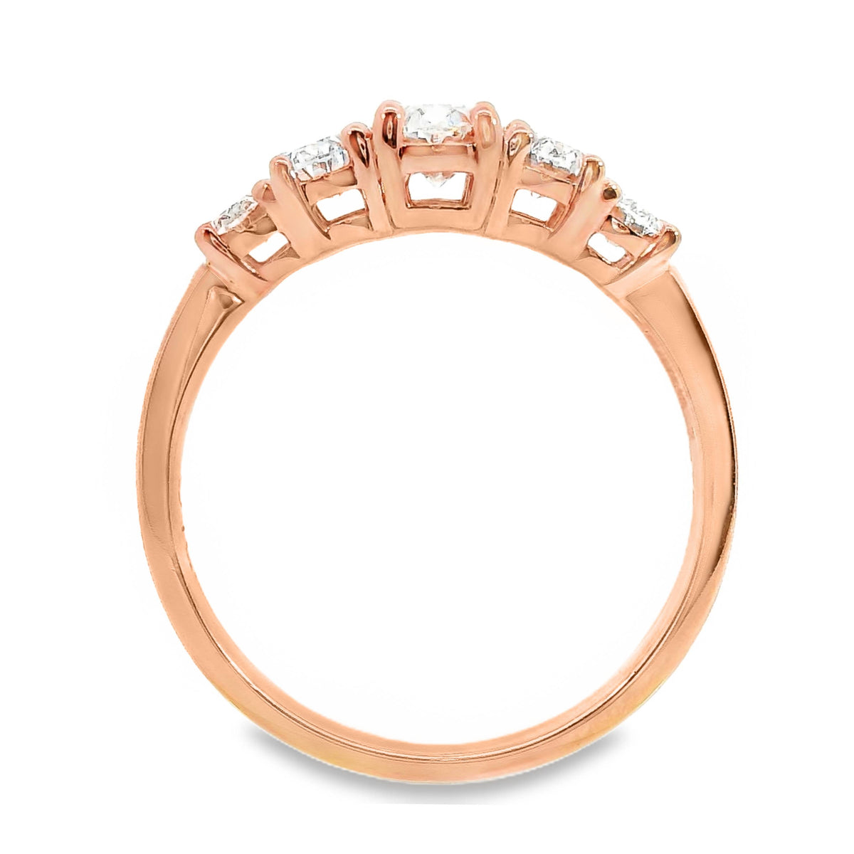 9ct Rose Gold Graduated Oval Lab Grown Diamond Ring