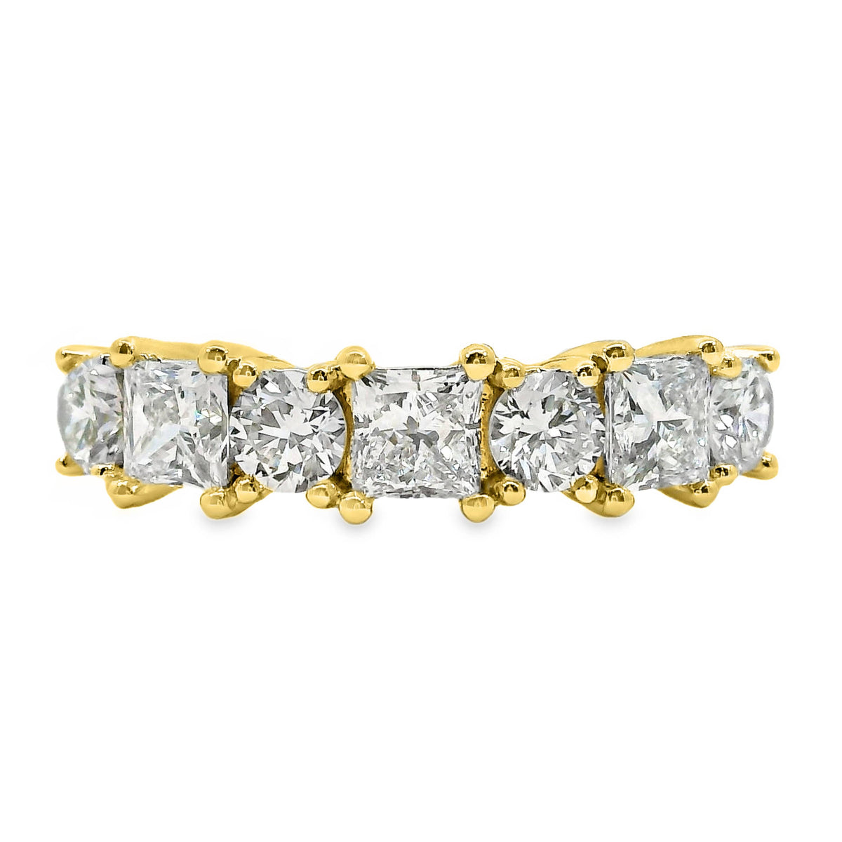 Ivy 9ct Yellow Gold Alternating Princess And Round Cut Lab Grown Diamond Ring