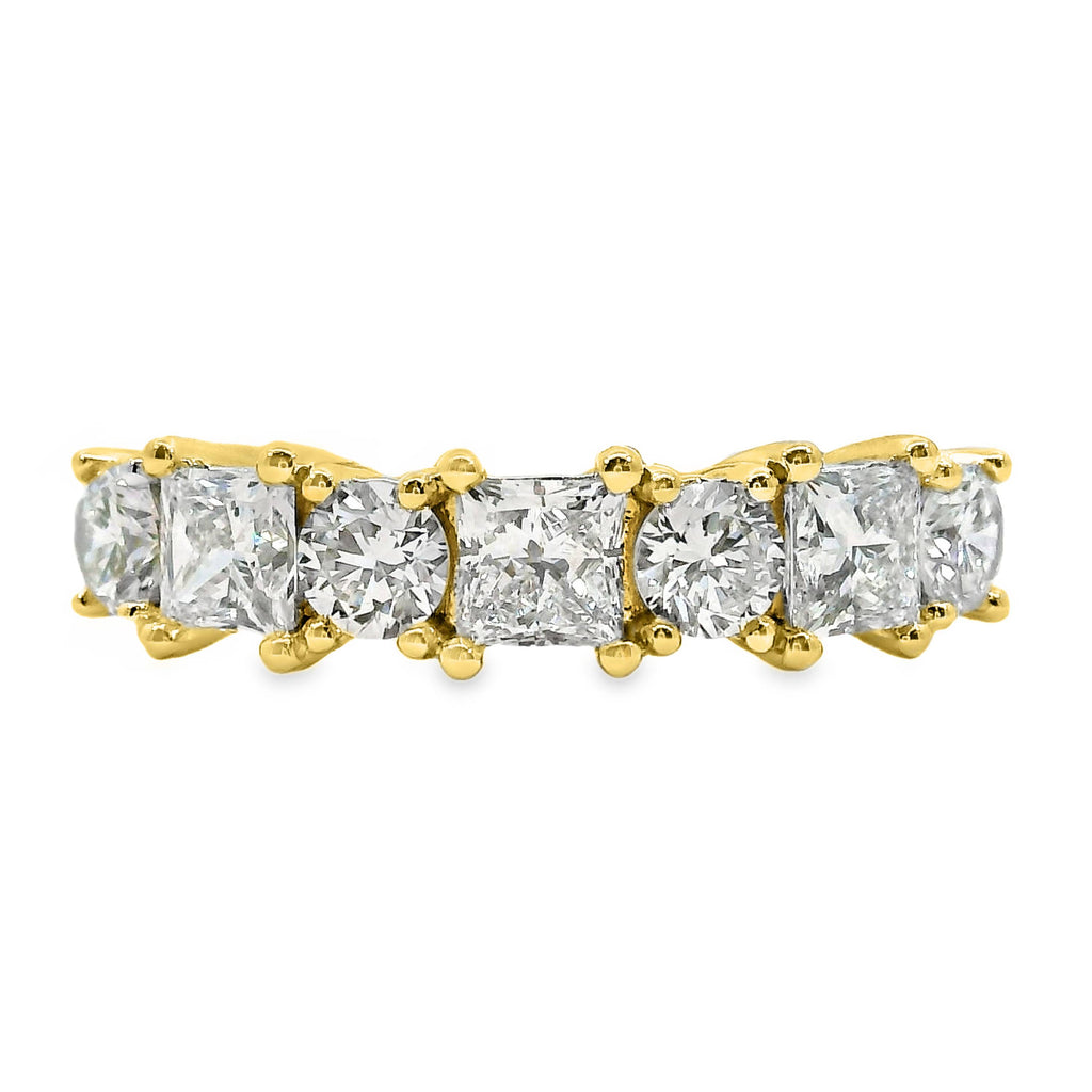 Ivy 9ct Yellow Gold Alternating Princess And Round Cut Lab Grown Diamond Ring