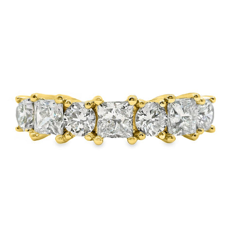 Ivy 9ct Yellow Gold Alternating Princess And Round Cut Lab Grown Diamond Ring