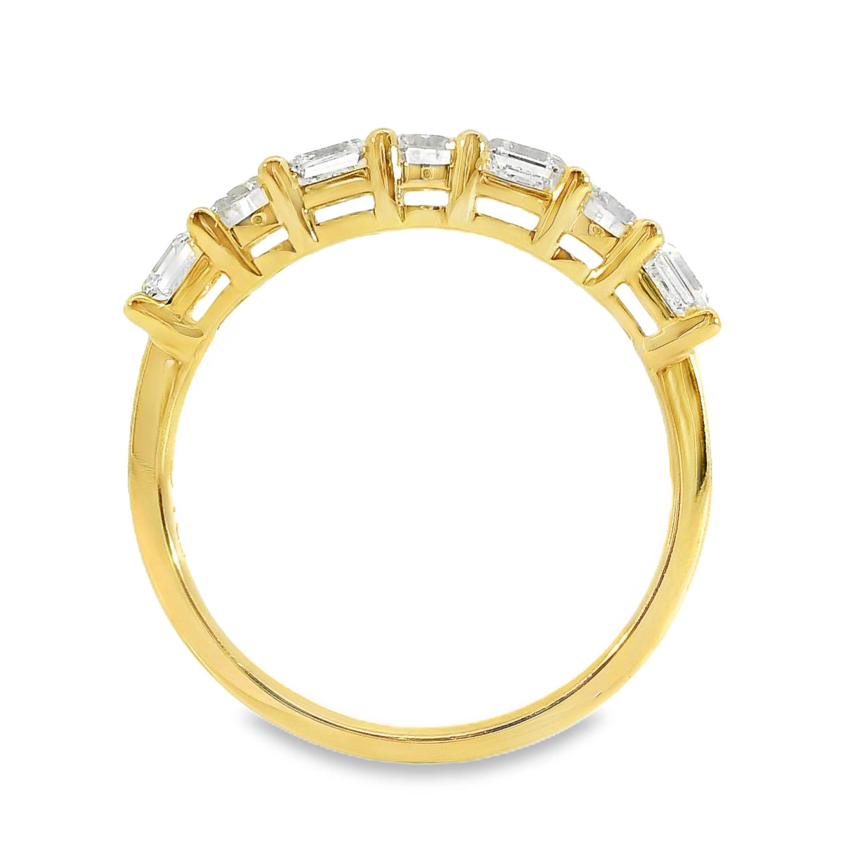 Phillipa 9ct Yellow Gold Alternating Round and Asscher Cut Lab Grown Diamond Ring