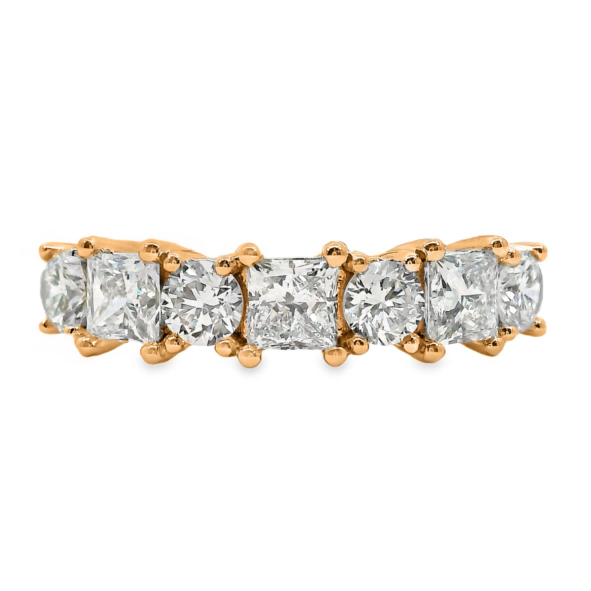 Ivy 9ct Rose Gold Alternating Princess and Round Cut Lab Grown Diamond Ring