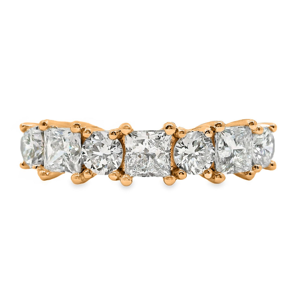 Ivy 9ct Rose Gold Alternating Princess and Round Cut Lab Grown Diamond Ring