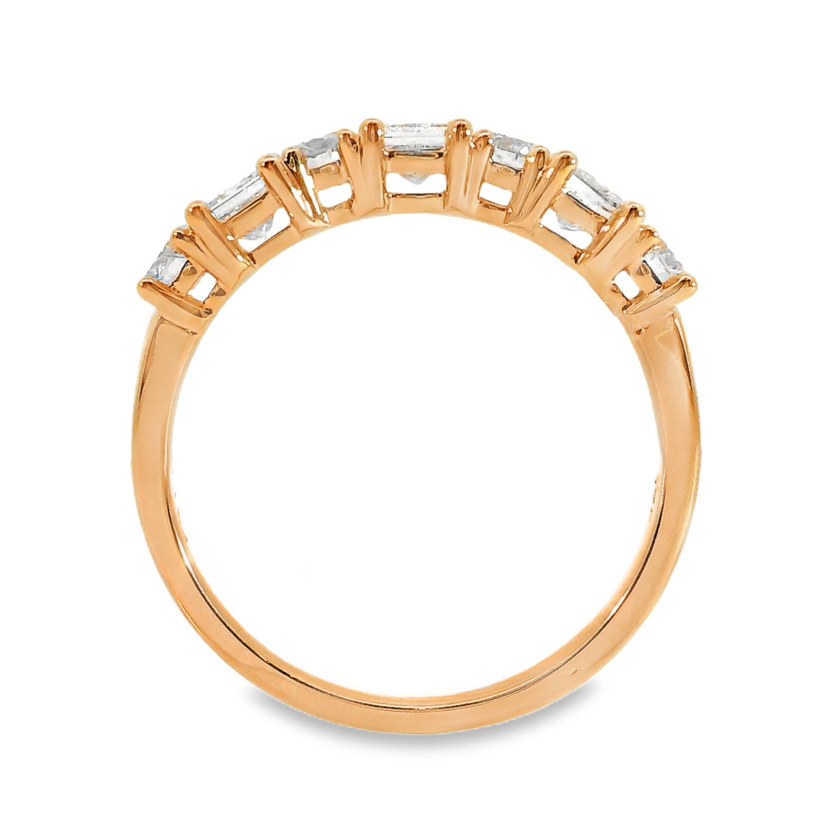 Ivy 9ct Rose Gold Alternating Princess and Round Cut Lab Grown Diamond Ring