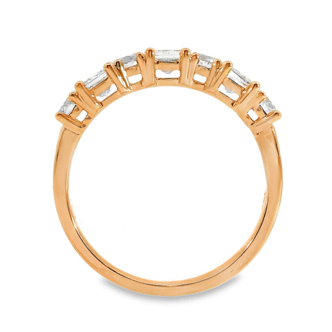 Ivy 9ct Rose Gold Alternating Princess and Round Cut Lab Grown Diamond Ring
