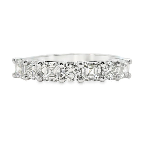 Phillipa 9ct White Gold Alternating Round and Asscher Cut Lab Grown Diamond Ring